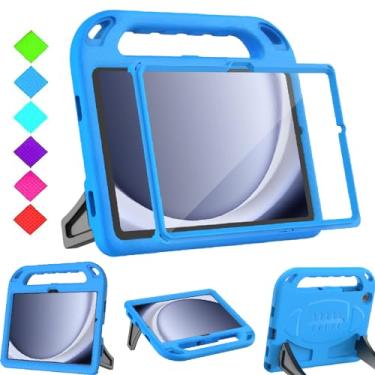 Imagem de BMOUO Capa infantil para Samsung Galaxy Tab A9+/A9 Plus 11 polegadas 2023 (SM-X210/X216/X218), com protetor de tela, capa à prova de choque para Samsung Galaxy Tab A9 Plus para crianças, azul