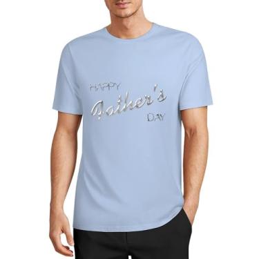 Imagem de CHAIKEN&CAPONE Camiseta de presente de dia dos pais, camiseta masculina e pai para meninas, gola drapeada, manga curta, algodão, Estilo azul bebê, 5G