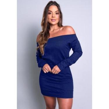 Imagem de Vestido Mvb Modas Moletom Ombro a Ombro Manga Longa-Feminino