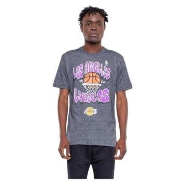 Imagem de Camiseta NBA Masculina Basket Los Angeles Lakers Grafite-Masculino