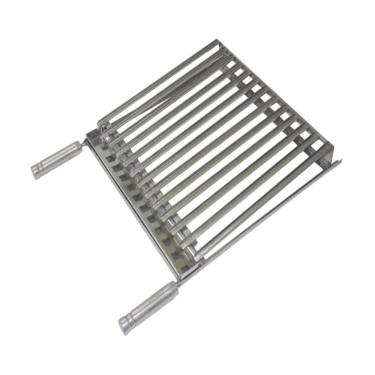 Imagem de Grelha Parrilha Argentina Aço Inox com Caixa Gordura 50x50cm