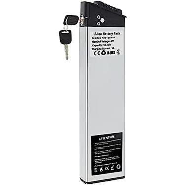 Imagem de Bateria dobrável para bicicleta elétrica 48V 12Ah 13,6Ah Bateria elétrica integrada para motor de 200-750W, caixa à prova d'água para baterias de íon-lítio com carregador 2A, proteção 15A/20