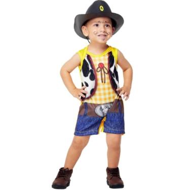 Imagem de Fantasia Cowboy Bebe Menino Roupa de Xerife Peão Aniversário e Festa Junina 3 a 18 meses (Amarelo, EG 12-18 Meses)