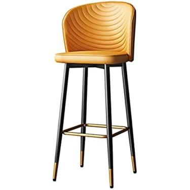 Imagem de Bancos de bar giratórios com altura de barra com encosto 1 unidade, bancos de 30 polegadas de altura para ilha de cozinha, cadeiras de bar modernas, bancos de bar estofados em couro sintétic