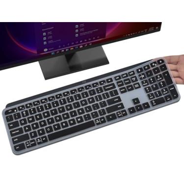 Imagem de Capa de teclado para teclado MX Keys S & MX Keys Advanced Illuminated Wireless Keys, protetor de teclado sem fio avançado, película protetora de silicone MX Keys S, preta