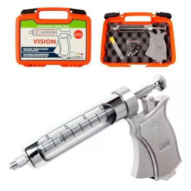 Imagem de Pistola de Vacinação de Gado Animais Seringa Veterinária Kaber Vision Agrozootec
