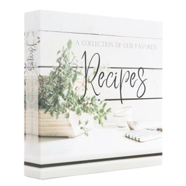 Imagem de Fichário de receitas com mangas de plástico | Fichário de receitas, 21 x 28 cm, 3 anéis, organizador de receitas com 3 anéis, livro de receitas para escrever em suas próprias receitas | Fichário de