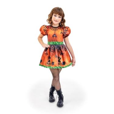 Imagem de Vestido Fantasia Infantil Bruxa Bruxinha Teias Festas Halloween (M(3 A 4 ANOS))