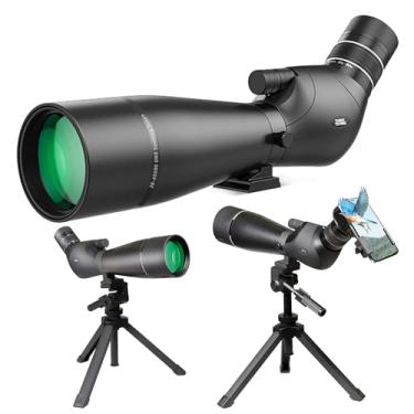 Imagem de Three Triping Spotting Scope 20-60x80, Mira de foco duplo ED, lente FMC, mira BAK4 Ultra High Definition Spotter com tripé, suporte de telefone, bolsa de transporte
