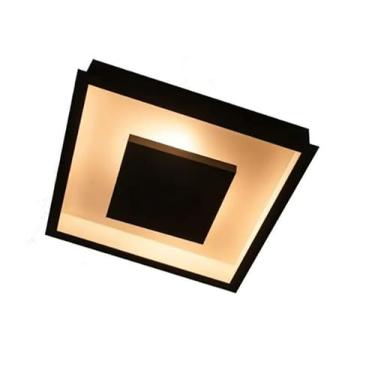 Imagem de Luminária Plafon Luz Indireta Embutir 40x40cm 4 Lâmpadas Preto