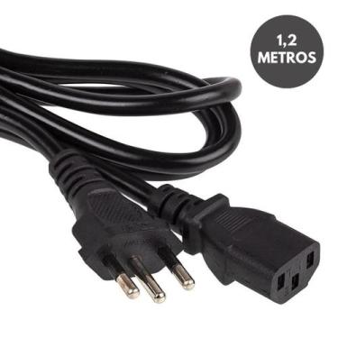 Imagem de Cabo De Alimentação Ac Pc Monitor Fonte Tripolar 1,2M Plug - Monac Sto