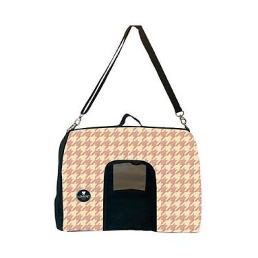 Imagem de Bolsa de Transporte I Love Pet Pied de Poule Rosê para Cães e Gatos - 