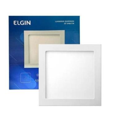 Imagem de Luminaria led de embutir quadrado bivolt 18w 6500k elgin, Branco Frio