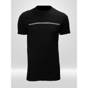 Imagem de Camiseta Masculina Manga Curta Palito Calvin Klein Jeans Preta-Masculino