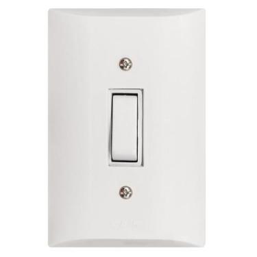 Imagem de Interruptor Simples 1 Tecla 10A Com Placa Espelho Branco 127v e 250v B