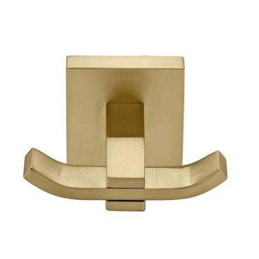 Imagem de Cabide Duplo Para Banheiro - Quadrado Em Latão Dourado Fosco HB-A0120D