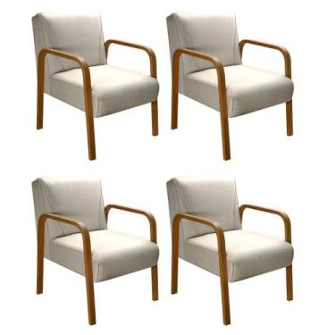 Imagem de Conjunto 4 Poltronas Decorativa Anita Kit Cadeiras Sala Recepção - Bel