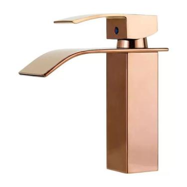 Imagem de Monocomando lavatório de mesa cascata bica baixa rose gold - Hera