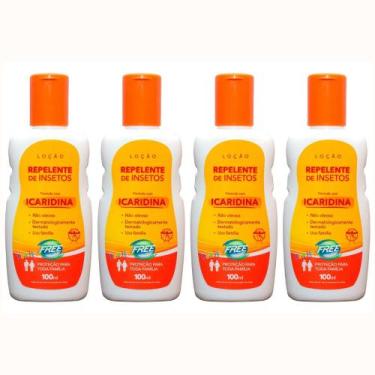 Imagem de Repelente De Insetos Com Icaridina Free Inset 100ml Loção, kit4unidade