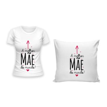 Imagem de Kit Camiseta +  Capa para Almofada Dia Das Mães Presente Homenagem Mul