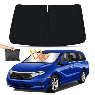 Imagem de LUNQIN Para-sol de carro para Honda Odyssey 2018 2019 2020 2021 2022 2023 2024 2025 acessórios interiores automotivos pára-brisa dianteiro para-sol protetor de privacidade isolamento dobrável janela