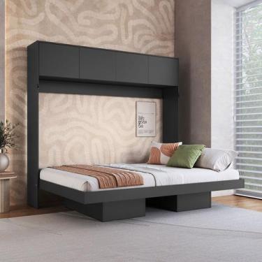 Imagem de Cama Casal Hanover Articulável Horizontal 4 Portas Grafite - Art In Mó