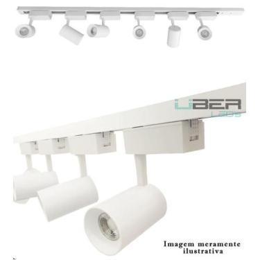 Imagem de Kit Trilho Eletrificado 1M 4 Spot Branco 7W Luz Amarela - Andeli