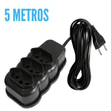 Imagem de Extensão Elétrica 3 Tomadas - Extensão de Energia com 3, 5 e 10 Metros