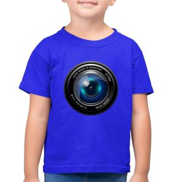 Imagem de Camiseta Algodão Infantil Lente Câmera - Foca na Moda, Azul royal, 10