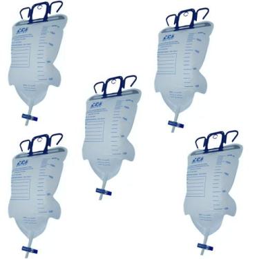 Imagem de Kit 5 Bolsa Para Coleta De Urina Drenagem Transporte E Monitoramento D