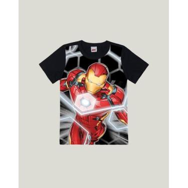Imagem de Camiseta Infantil Manga Curta Vingadores Malwee Ref. 83165, 4, Preto