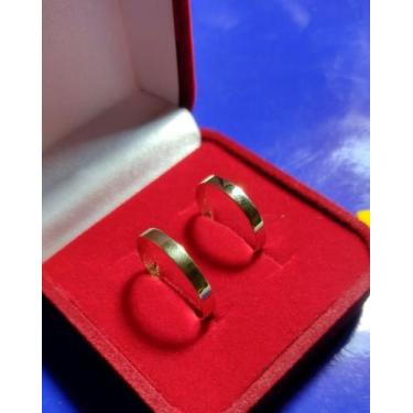 Imagem de Alianças Par Ouro 18 kilates 2,20 Gramas 3 mm Maciça - Alianças de Our