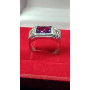 Imagem de Anel Formatura Masculino Prata 950 Pedra 6 x 4 mm Zircônia Todas forma