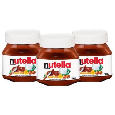 Imagem de kit 3 Creme De Avelã Nutella 140g