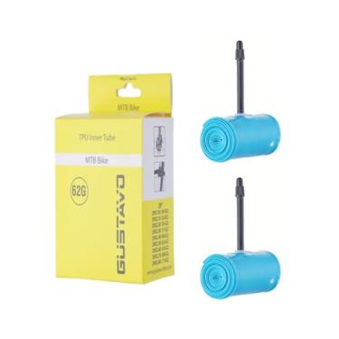 Imagem de megrocle Pacote com 2 Câmaras de Ar Ultraleves de Tpu para Bicicleta 26/27,5/29 X 2,0-2,8 para Bicicletas de Montanha Mtb, Pneus de Tpu de Cascalho, Válvula Francesa de Substituição de 45 Mm(29" X 2,0