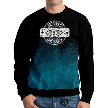 Imagem de Moletom Jesus Adulto Gospel criativa UNISSEX Roupa blusa - Alemark, P
