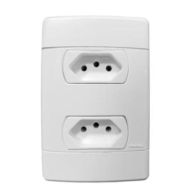 Imagem de Cj Tomada Dupla Separado 10A 4X2-Enerbras Neo Sottile Branco