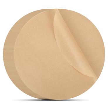 Imagem de Beasea Forros descartáveis Air Fryer 23 cm, 200 peças de papel de pergaminho redondo não branqueado, papéis para vaporizador de bambu não perfurado para fritadeira a ar e cesta de cozimento a vapor