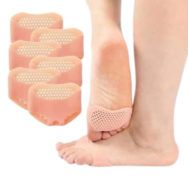 Imagem de 3 Pares Palmilhas Ortopédica Para Antepés Gel Silicone Protetora Protetor De Ponta Dos Pés Anti Rachadura Calos Almofada Conforto Dor Pisar Macio (Único, Par, 3)