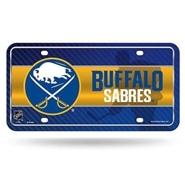 Imagem de Rico Industries Etiqueta automotiva de metal primário NHL Buffalo Sabres 21,5 cm x 28 cm – ótima para caminhão/carro/SUV