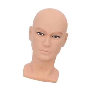 Imagem de Zialofi Cabeça de manequim careca, cabeça de manequim multifuncional, exibição de perucas para loja de óculos de shopping, Macho