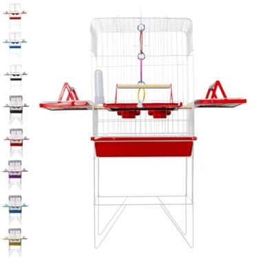 Imagem de Utility Pet & Lar, Gaiola Calopsitas Viveiro Periquito Pássaro Papagaio Cor:Branco/Vermelho
