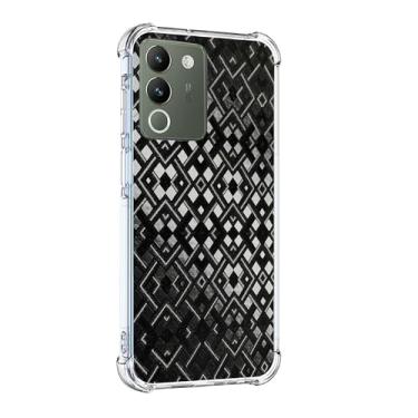 Imagem de Aroepurt Capa compatível com Vivo V30 Lite 5g / Y200 5G capa de celular com suporte [proteção espessa de silicone macio] [mudança de forma multidirecional 3D] mudança de forma preta