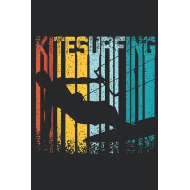 Imagem de Kitsurfer Retro Vintage Kitesurfing Nice: Lined Journal Notebook To Do Schedule, Medium 6x9 Inches, 100 Pages, Printed Cover