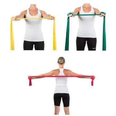 Imagem de Kit faixa elástica thera band 03 níveis intensidade suave/média/forte 