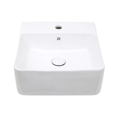 Imagem de Cuba de Apoio para Banheiro Quadrada Louça Cerâmica Ágata Pingoo.casa - Branco