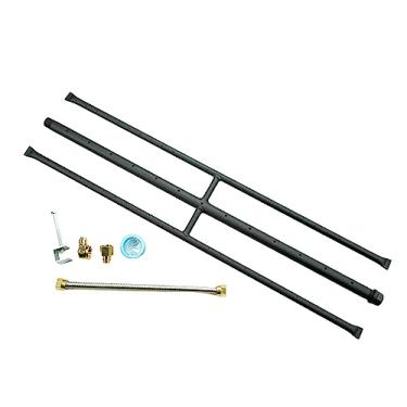 Imagem de Americangaslogs Fogueira Retangular A Gás E Lareira A Gás H-Burner H Burner Para Lareira A Gás Com 3 Tubos (28 Polegadas) Patente Aplicada