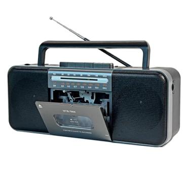 Imagem de WIITHINK Gravador De Fita Cassete Portátil, Rádio Estéreo Am/Fm/Sw Com Bluetooth, Usb/Sd, Alto-Falante Grande De 10 W, Gravação Em Cassete/Disco U/Cartão Sd Via Microfone, Conversor De Mp3, Entrada