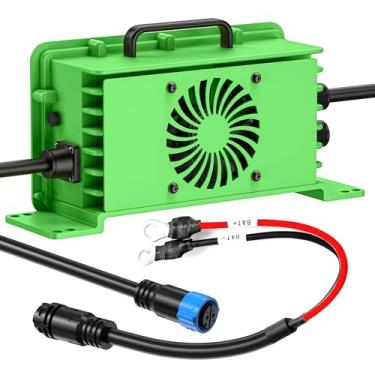 Imagem de FcotMiue Carregador De Bateria De Lítio De 36 Volts Para Carrinhos De Golfe, Carregador Inteligente De Bateria Lifepo4 De 43,8 Volts E 20 Amp Com Terminal O-Type Integrado - M8, Ip67 À Prova D'Água