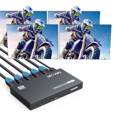 Imagem de MT-VIKI Hdmi Splitter 4K@60Hz, Hdmi Splitter 1 Entrada 4 Saídas, Rgb 4:4:4, Hdmi2.0B, Hdcp2.2, 18Gbps, Distribuidor Full Uhd Para Ps4 Fire Stick Hdtv